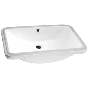 Lanmia Series 7.25 in. Ceramic Undermount Sink Basin in White