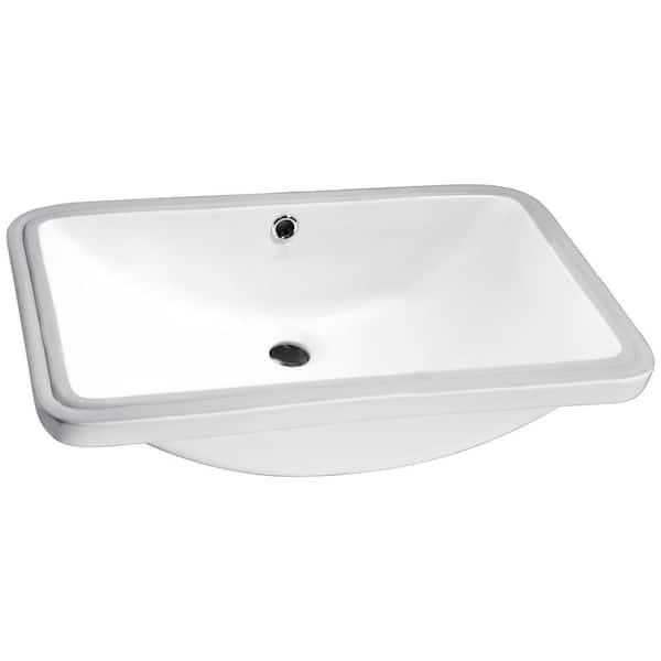 ANZZI Lanmia Series 7.25 in. Ceramic Undermount Sink Basin in White