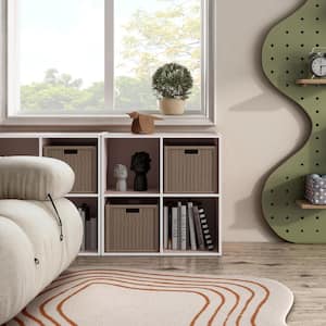 Quincy 23.7 in. Tall Stackable Light Pink Engineered Wood 4-Shelf Modern Modular Bookcase