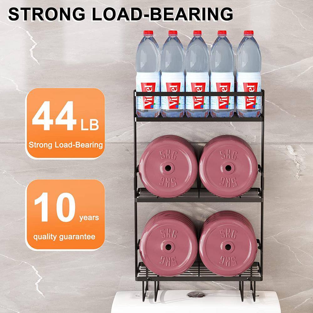 White Matte Metal 3-Tier Over-the-Toilet Storage Rack