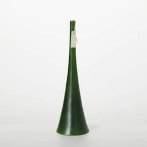 14" Christmas Green Trumpet Candle