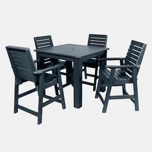Weatherly Federal Blue 5-Piece Plastic Square Outdoor Dining Set