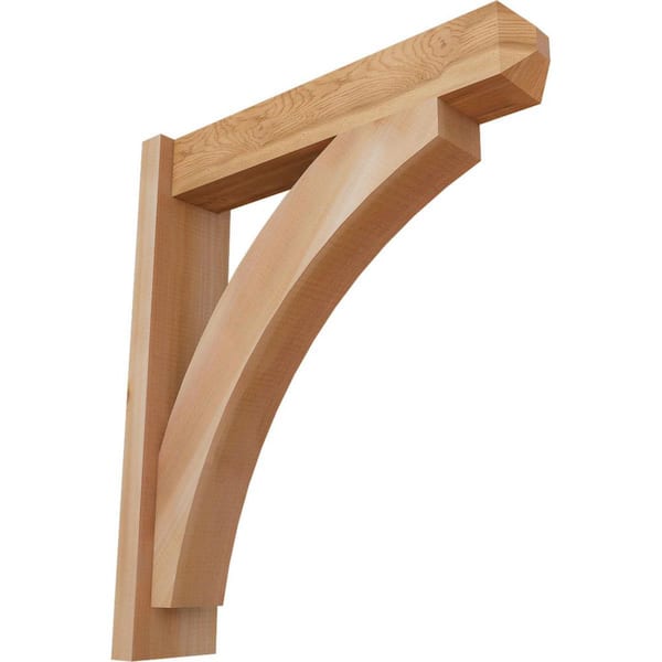 Ekena Millwork 6 in. x 28 in. x 24 in. Western Red Cedar Thorton Craftsman Smooth Outlooker