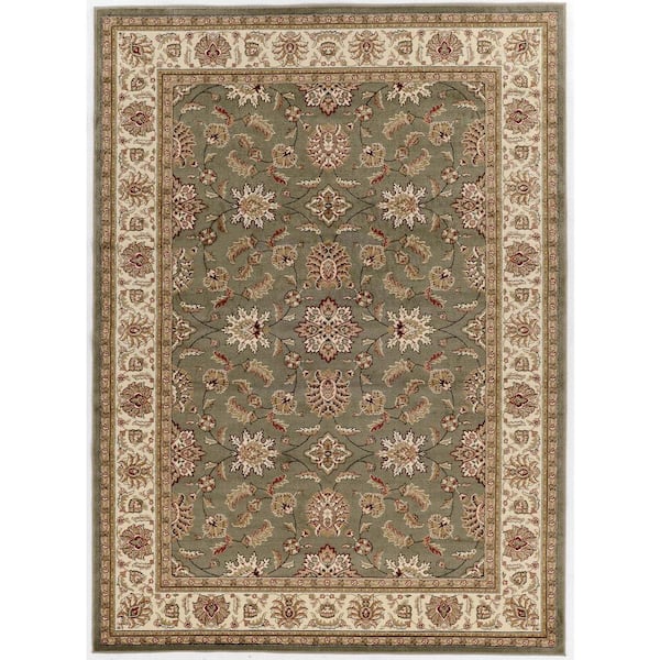 RADICI USA Como Sage 8 ft. x 11 ft. Traditional Oriental Floral Area Rug
