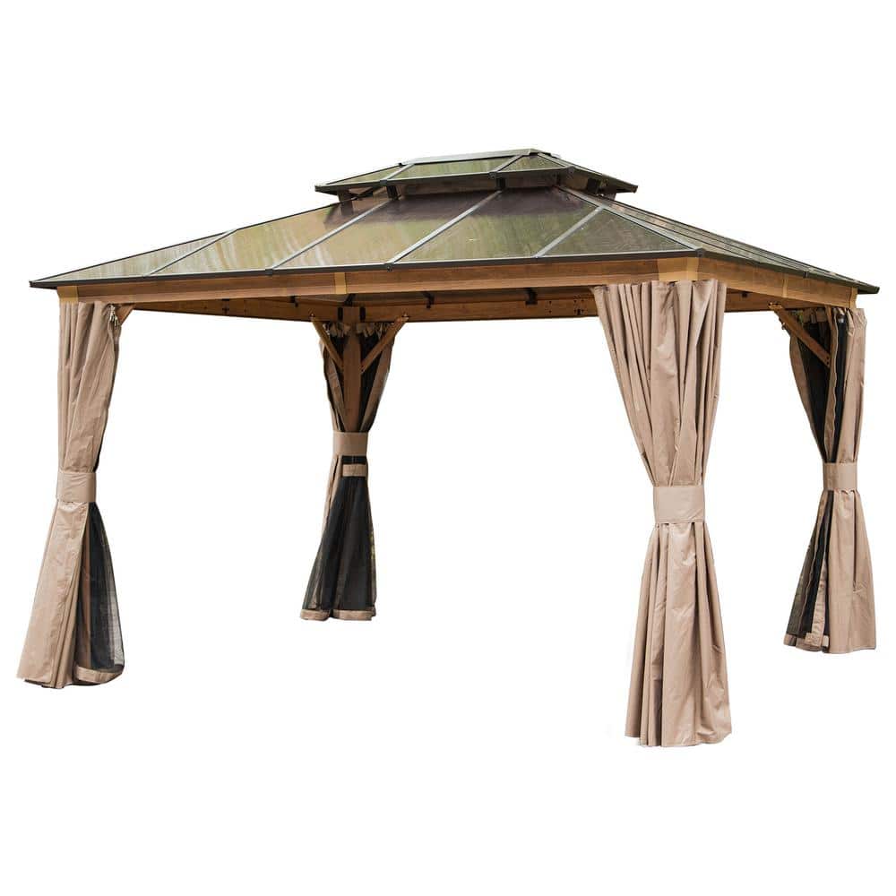 domi outdoor living 12 ft. W x 10 ft. D Aluminum Hardtop Polycarbonate ...