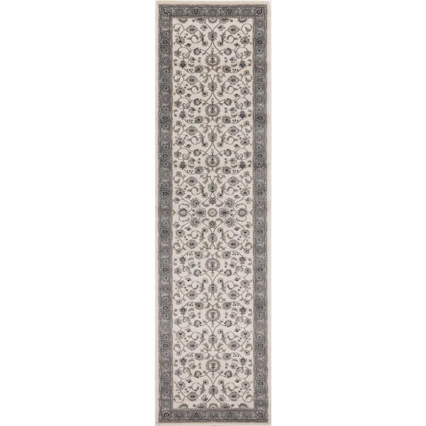 Concord Global Trading Kashan Bergama Ivory 2 ft. x 7 ft. Runner Rug