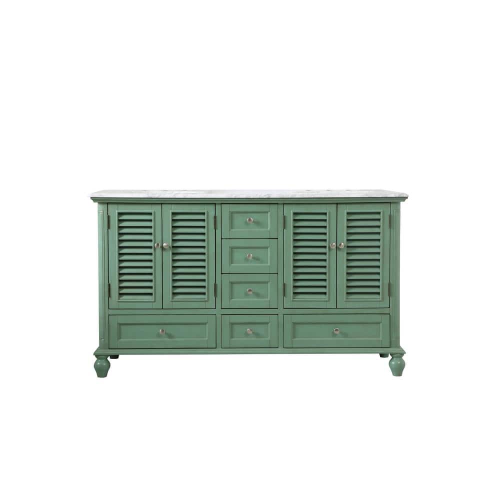 Timeless Home 60 in. W x 22 in. D x 35 in. H Double Bathroom Vanity in Vint