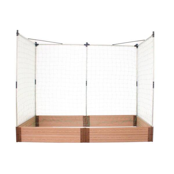 Frame It All Two Inch Series 4 ft. x 8 ft. x 11 in. Composite Raised Garden Bed Kit with two Veggie Walls