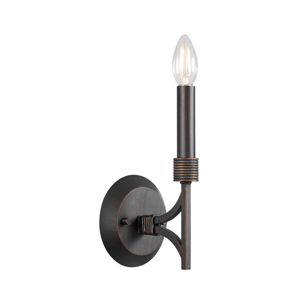 Gardner 5 in. W x 9.88 in. H 1-Light Champagne Mist Dimmable Wall Sconce price history on PriceWatchPro