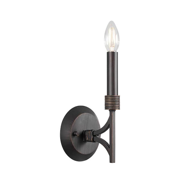 Gardner 5 in. W x 9.88 in. H 1-Light Champagne Mist Dimmable Wall Sconce