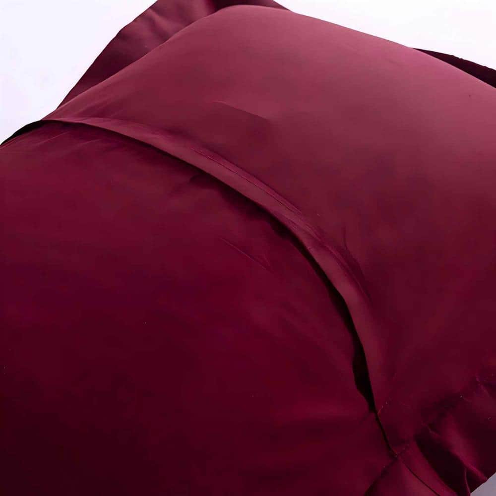 Burgundy Embroidered Cotton Polyester Standard Pillow Shams