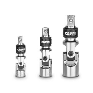 3pc Universal Joint Socket Set 1/4" 3/8" 1/2" Drive | Swivel Adapter Kit