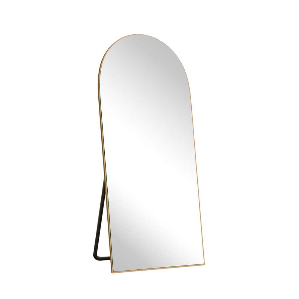 Gold 21 in. W x 64.1 in. H Arched Full Length Mirror, Solid Wood Large Floor Mirror with Stand, Wall Mounted, Standing price history on PriceWatchPro