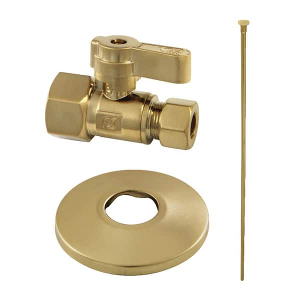 Trimscape Lever Toilet Trim Kit with Supply Line and Flange in Brushed Brass