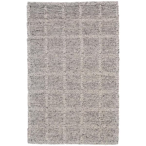 HomeRoots Gray and Ivory Plaid 8 ft. x 11 ft. Area Rug