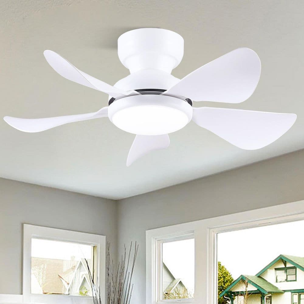 32 in. Indoor/Outdoor White Flush Mount Ceiling Fan with Dimmable LED Lights and Remote price history on PriceWatchPro