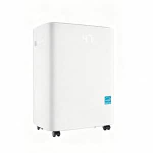 120 pt, 6,500 Sq. Ft White Bucketless Commercial Dehumidifier for Basement, Garage & Damp Rooms