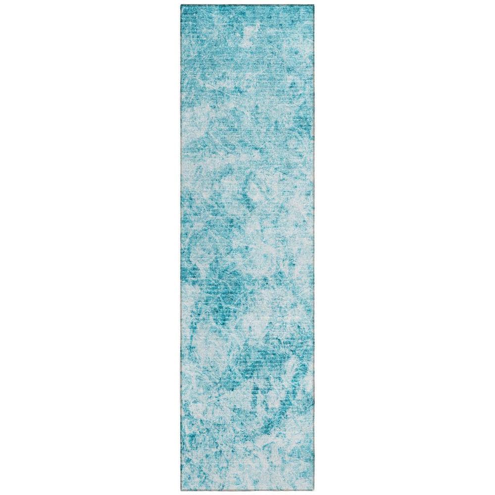 Teal 2 ft. x 8 ft. Woven Abstract Runner Indoor/Outdoor Area Rug price history on PriceWatchPro