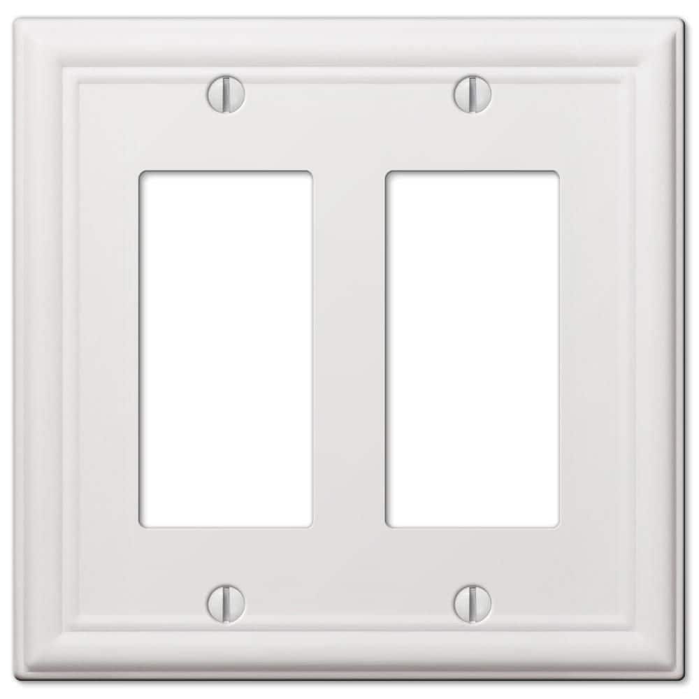 Ascher 2-Gang Rocker White Stamped Steel Wall Plate price history on PriceWatchPro