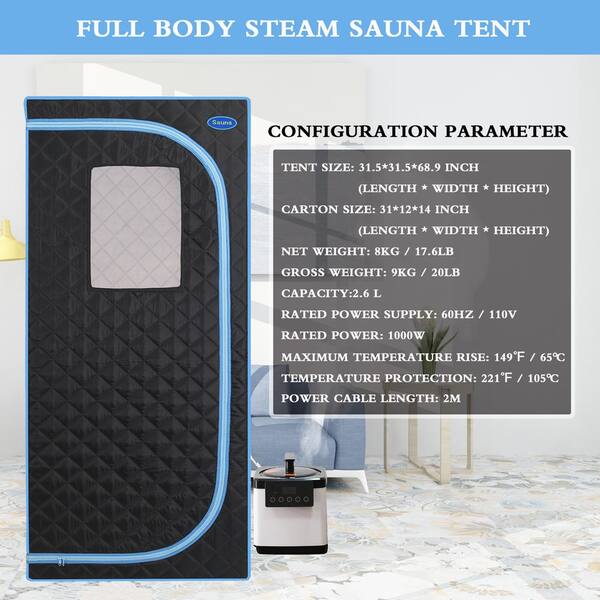 Sauna, Sauna Box, Portable Sauna, Home Sauna with 2.6L 1000W Steam