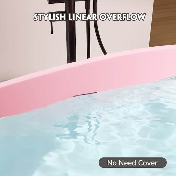 Zeafive 63 in. x 38 in. Acrylic Freestanding Soaking Bathtub