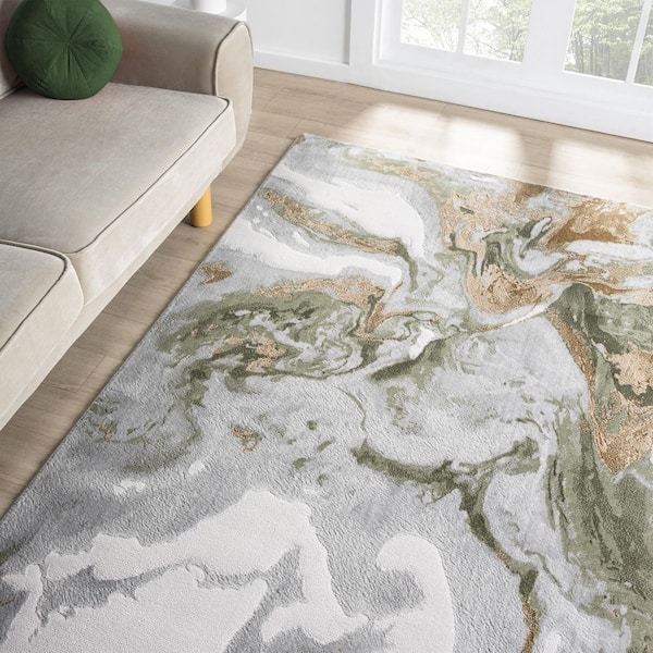 Regal Grey 5 ft. 3 in. x 7 ft. 6 in. Modern Polypropylene Area Rug