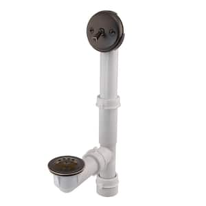 Trip Lever 1-1/2 in. White Poly Pipe Bath Waste and Overflow Tub Drain in Oil Rubbed Bronze