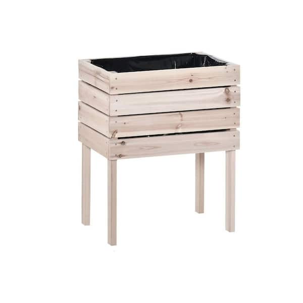 Outsunny 4-Pieces Raised Garden Bed Wooden Elevated Planter Box Kit for Flowers Vegetables 19.8 in.x 11.8 in. x 23.5 in.