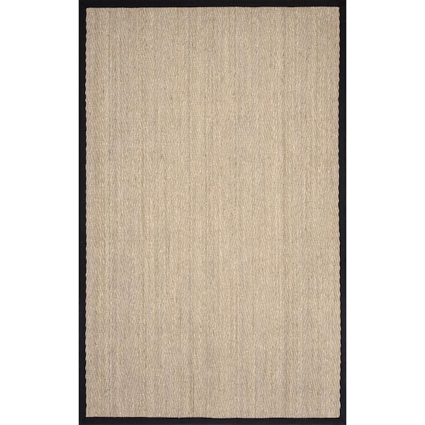 nuLOOM Larnaca Seagrass Herringbone Black 2 x 3 Area Rug