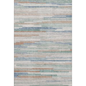 Mayfield Premium Machine Washable Abstract AMF2000 Linen 8 ft. x 10 ft. Area Rug