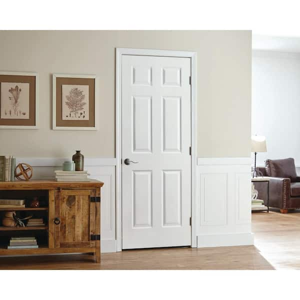 Textured 6-Panel Hollow Core Primed Composite Single Prehung Interior Door