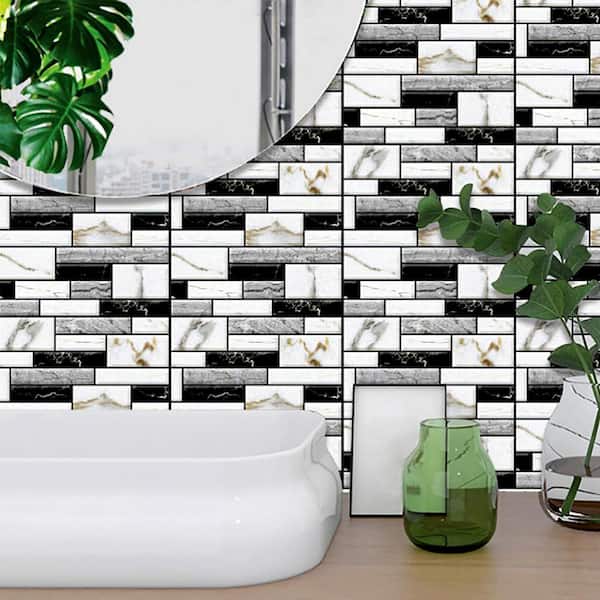  Jaxbo Tile Stickers, 50pcs Peel and Stick Tile Stickers Self  Adhesive 6'' x 6'' Wall Sticker Waterproof OilProof Removable for Kitchen  and Bathroom Home Decor (Black) : Home & Kitchen