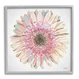 Round Daisy Petal Design Flower Blossom Illustration Design By Michele Norman Framed Nature Art Print 12 in. x 12 in.
