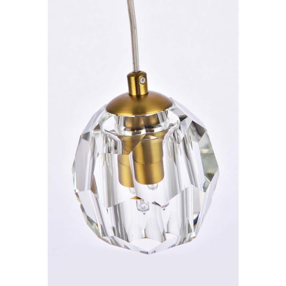 Eren Gold Finish 5.5" Crystal Globe Pendant Light