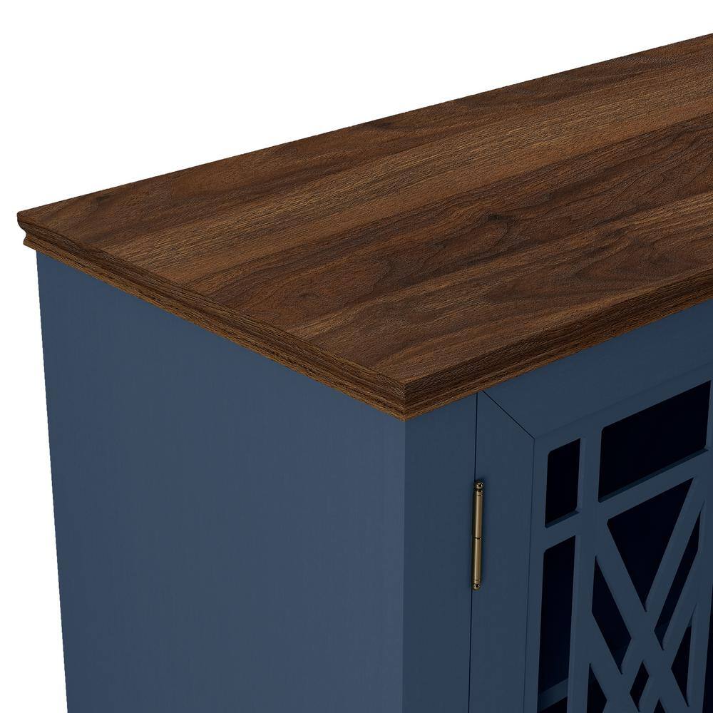 Navy and Wood Vintage Style Sideboard Buffet Cabinet