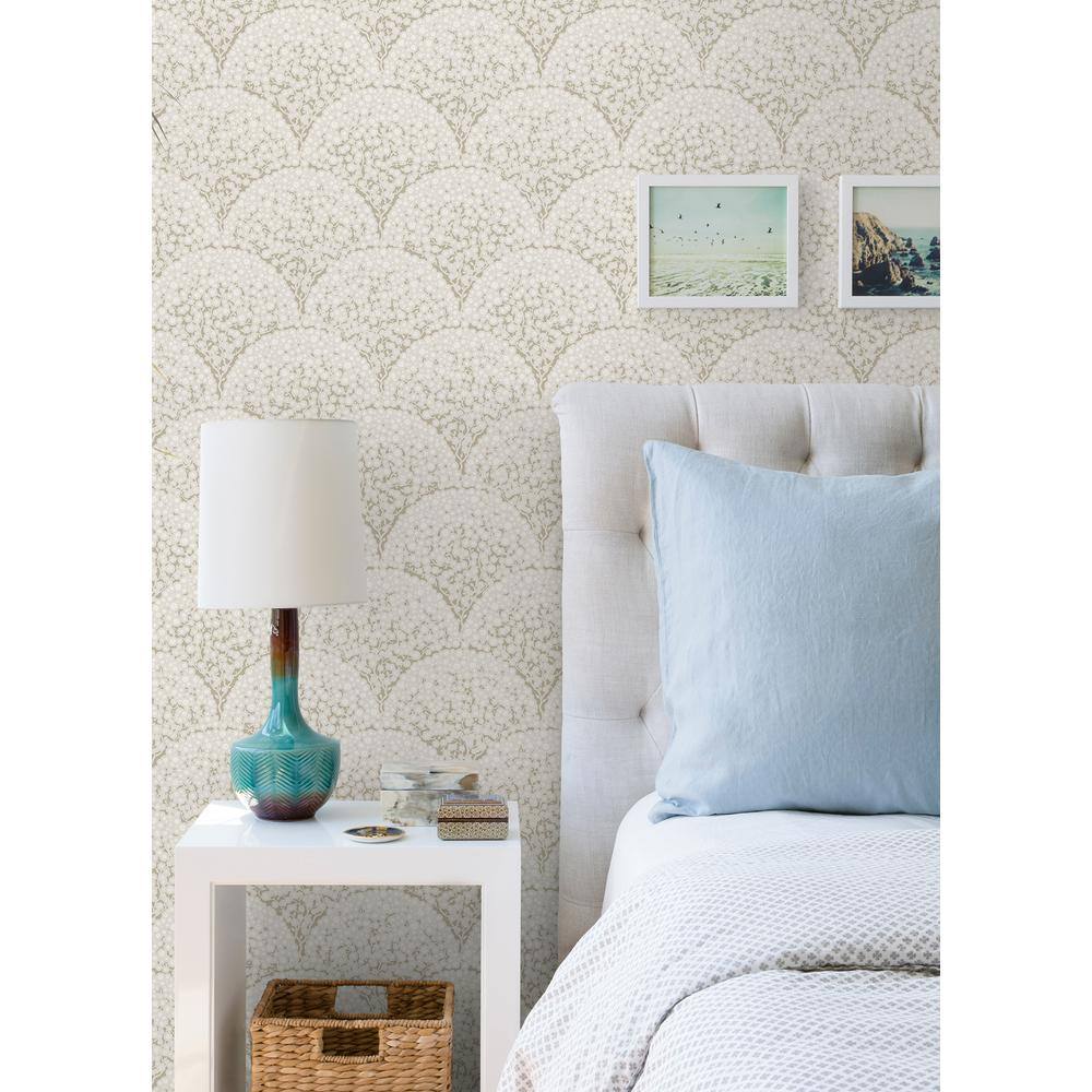 Rowan Taupe Self-Adhesive Botanical Wallpaper Roll
