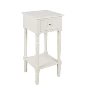 Simplify White 1-Drawer End Table