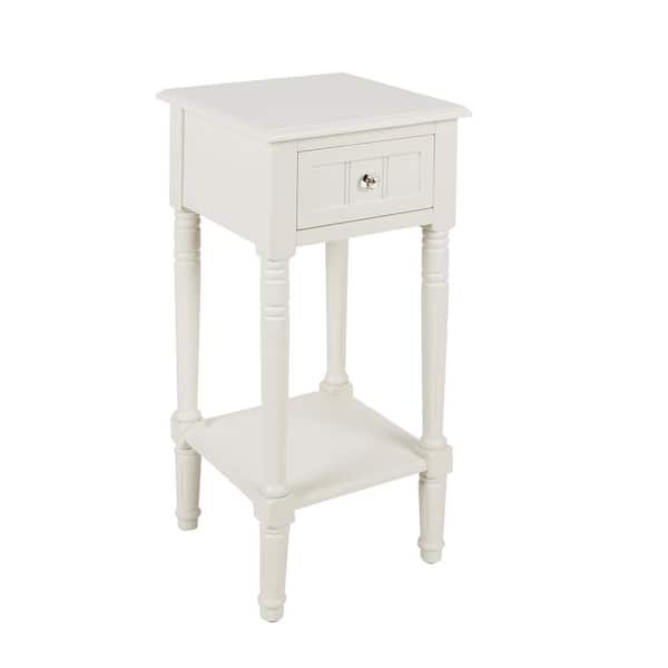 Decor Therapy Simplify White 1-Drawer End Table