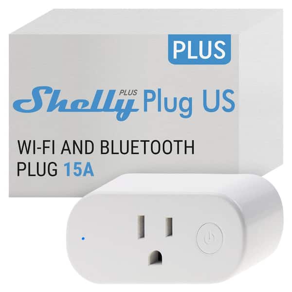 Shelly Plus Plug US, WiFi and Bluetooth Operated Smart Plug With Power Measurement, Home Automation, Remote Control