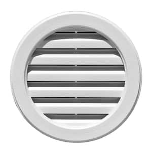17 in. x 17 in. Polypropylene White Round Gable Vent