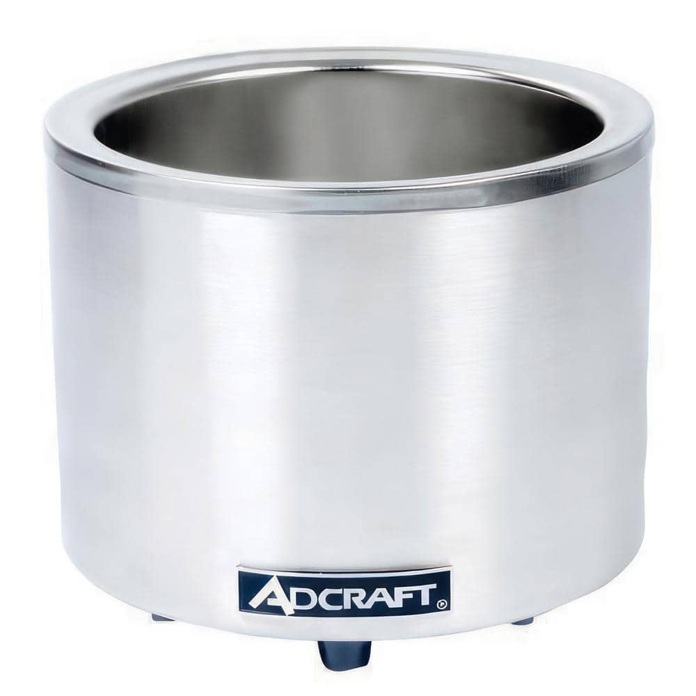 7qt. Stainless Steel Commercial Round Food Warmer and Slow Cooker