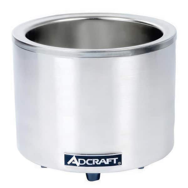 Adcraft 7qt. Stainless Steel Commercial Round Food Warmer and Slow Cooker