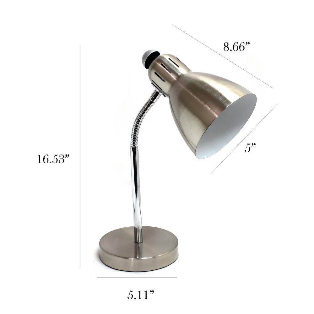 Adjustable Polished Nickel Task Lamp with Bell Shade