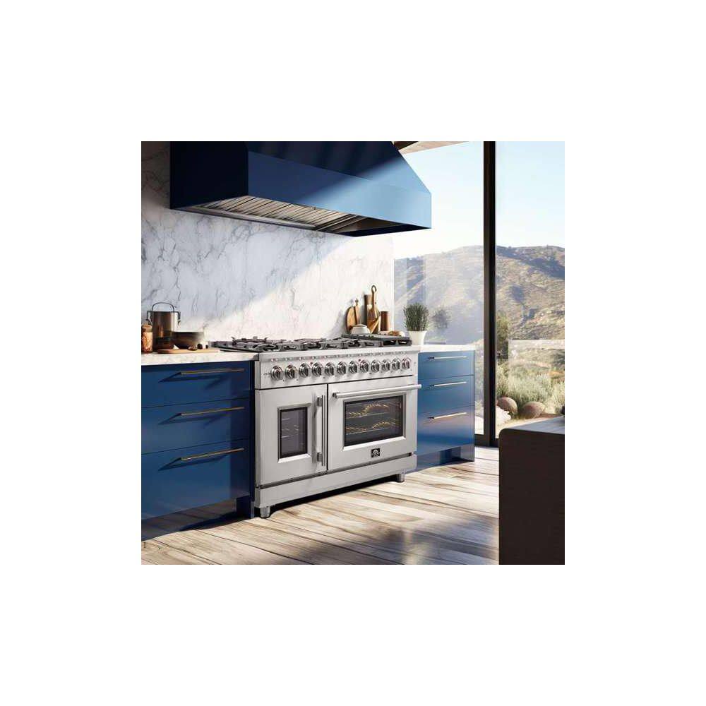 Massimo 48-inch Stainless Steel Dual Fuel Range with 8 Burners