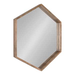 Medium Novelty Rustic Brown Classic Mirror (36 in. H x 31 in. W)