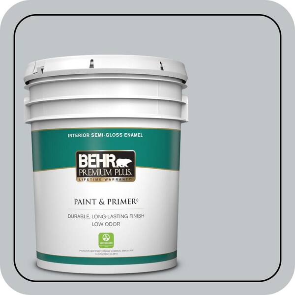 BEHR PREMIUM PLUS 5 gal. #N510-2 Galactic Tint Semi-Gloss Enamel Low Odor Interior Paint & Primer