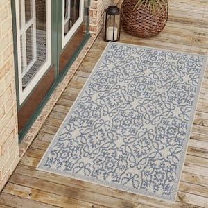 Eliza Blue 2 ft. x 3 ft. Indoor/Outdoor Area Rug