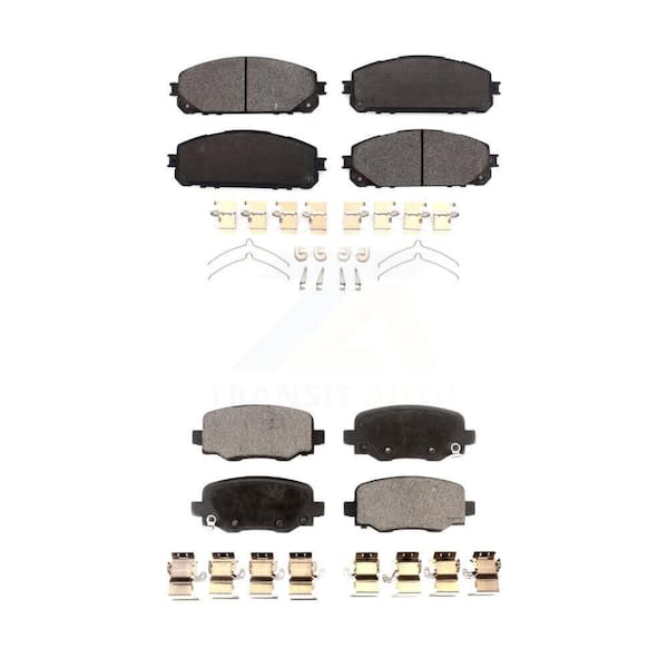 TEC Front Rear Ceramic Brake Pads Kit for 14-22 Jeep Cherokee with Dual Piston Caliper KTC-100582