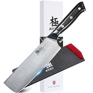 Nakiri Knife, Shogun Series 7 in. Japanese VG10 Damascus Steel Blade Full Tang Sharp Vegetable Knife with Case Sheath