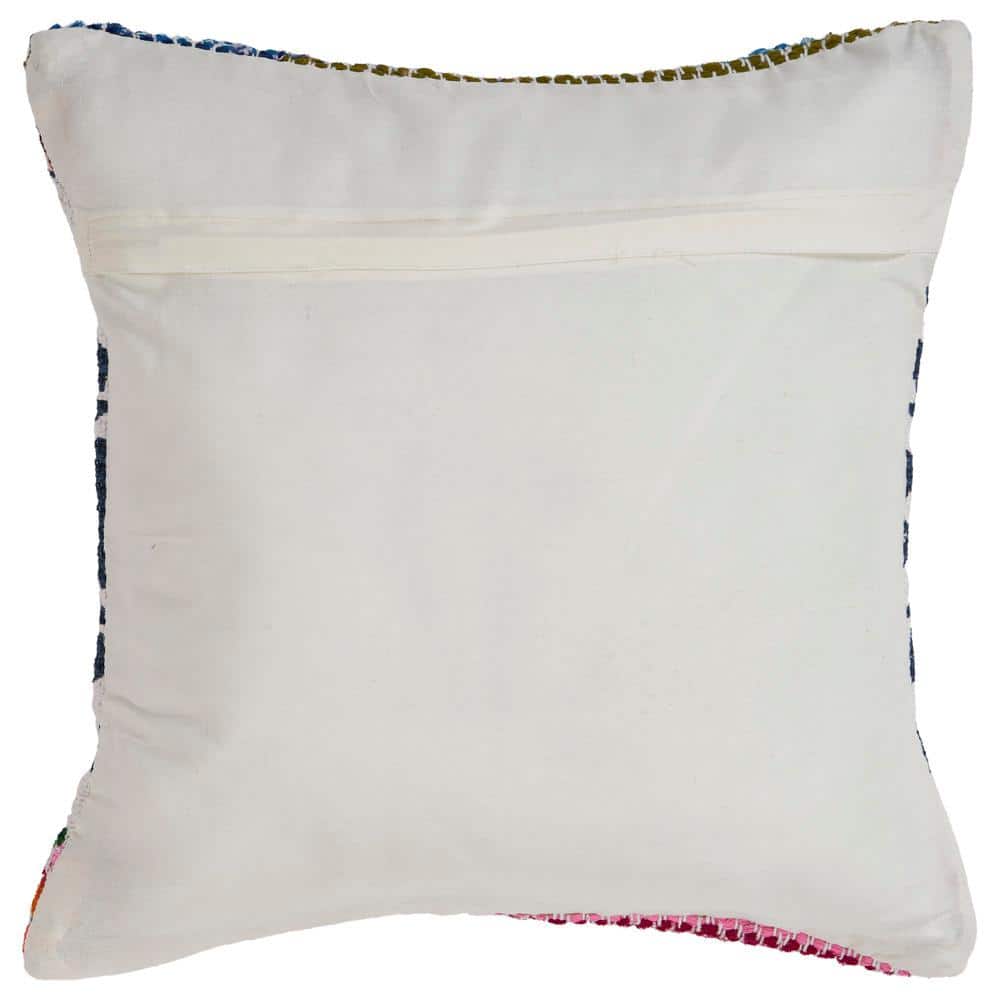 Eclectic Embroidered Bohemian Square Throw Pillow 18"x18"